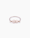 Handcrafted two-tone sterling silver and 9kt gold freshwater pearl bridge ring, medieval-inspired fine jewellery made in Sydney