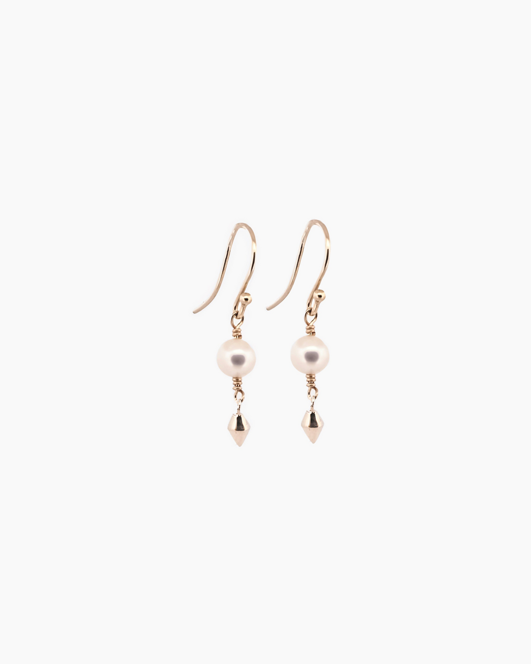 Pair of pearl earrings with 9kt gold hooks handmade medieval inspired jewellery