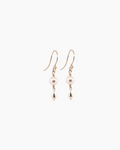 Handcrafted 9kt gold and freshwater pearl drop earrings with gold spire detail, medieval-inspired fine jewellery made in Sydney Australia