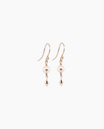 Load image into Gallery viewer, Pair of pearl earrings with 9kt gold hooks handmade medieval inspired jewellery
