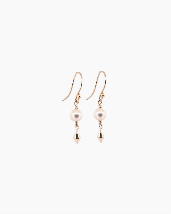 Pair of pearl earrings with 9kt gold hooks handmade medieval inspired jewellery