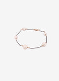 Handcrafted freshwater pearl bracelet on oxidised sterling silver chain with 9kt gold elements, medieval-inspired fine jewellery made in Sydney 