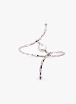 Load image into Gallery viewer, Silver bracelet with a sphere pendant clasp on a white background
