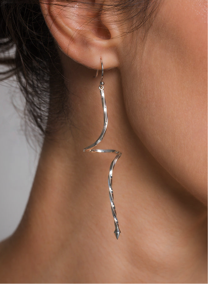 Sterling Silver Spiral Drop Earrings