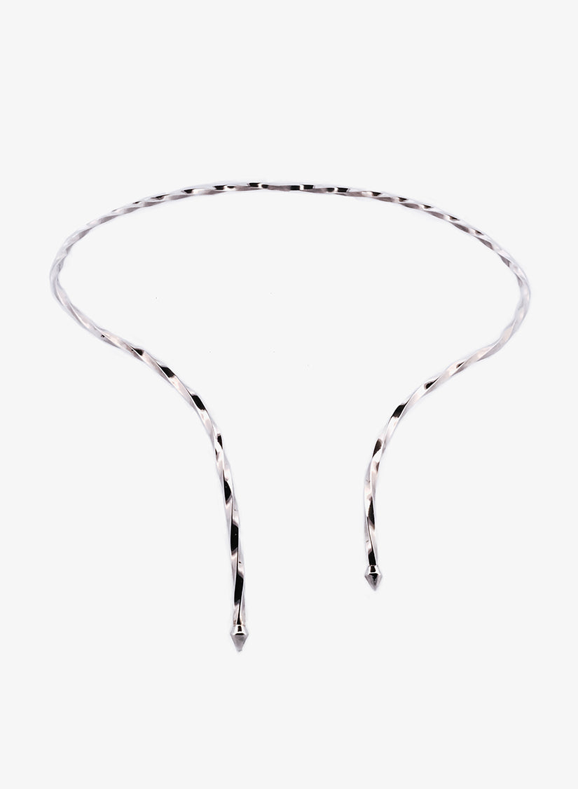 Handmade sterling silver architectural sculptural bold jewellery necklace