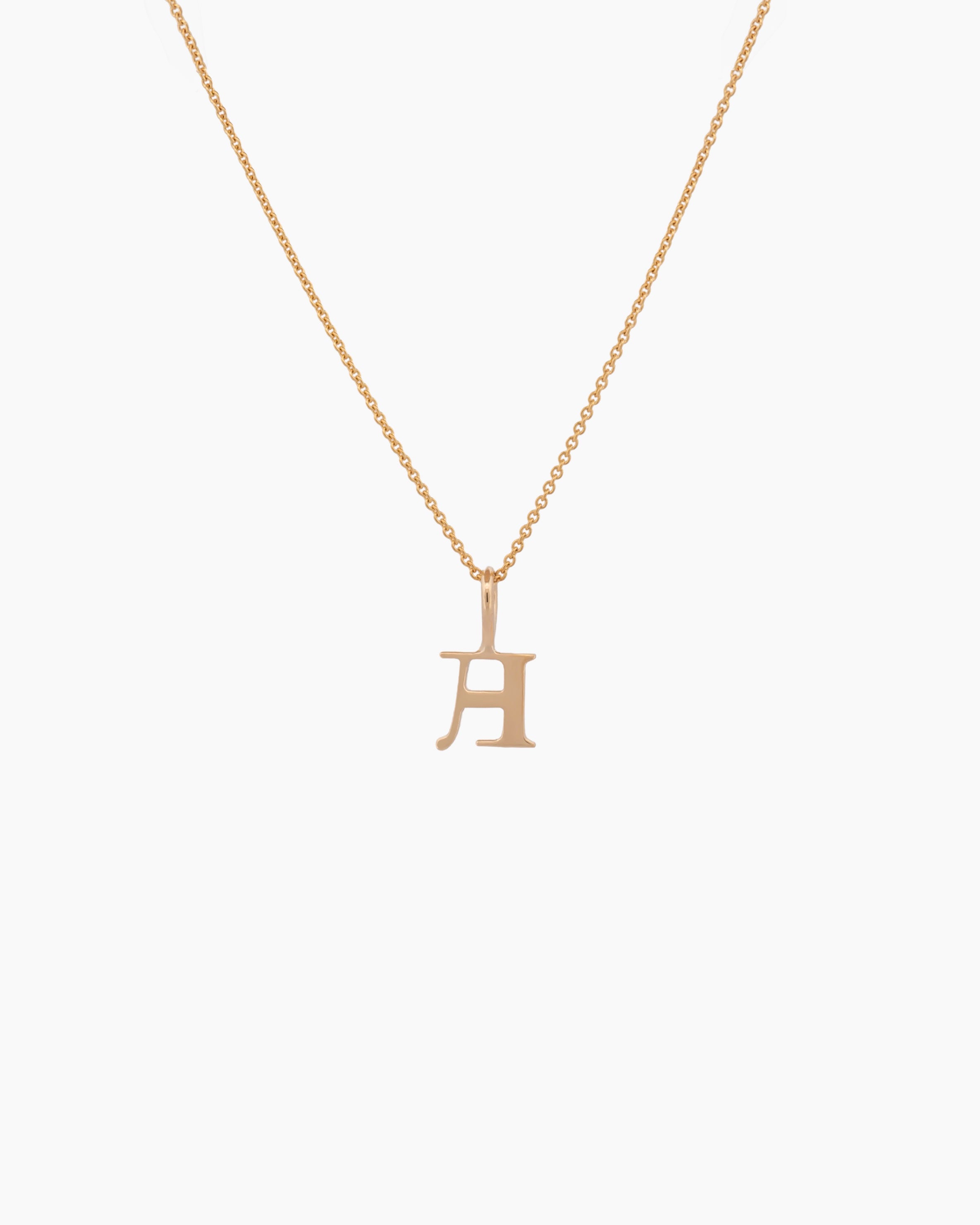 Gothic Letter Necklace | 9kt Gold