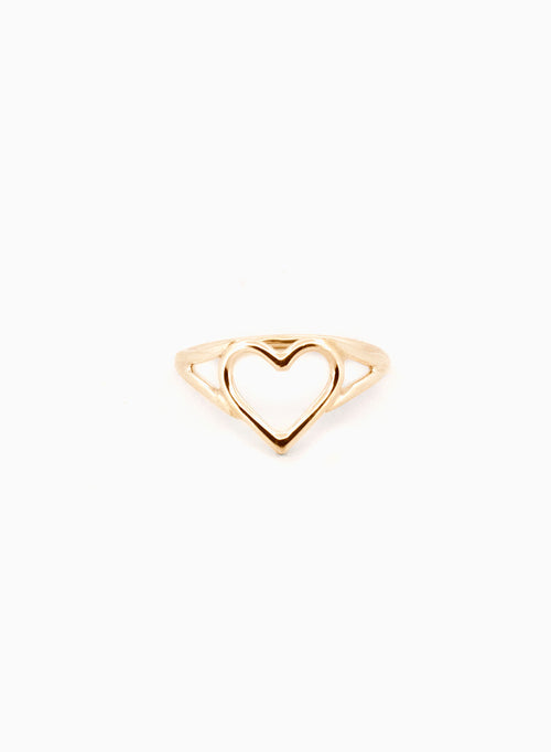 Handcrafted 9kt gold minimal heart ring with split shoulders, fine gold ring made in Sydney Australia