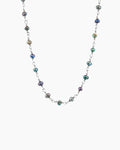 Handmade sterling silver black freshwater pearl chain necklace, hand-spun wire technique, fine jewellery made in Sydney Australia