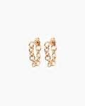 Handmade 9kt yellow gold chain hoop earrings with individually soldered links, bold statement gold hoops made in Sydney Australia
