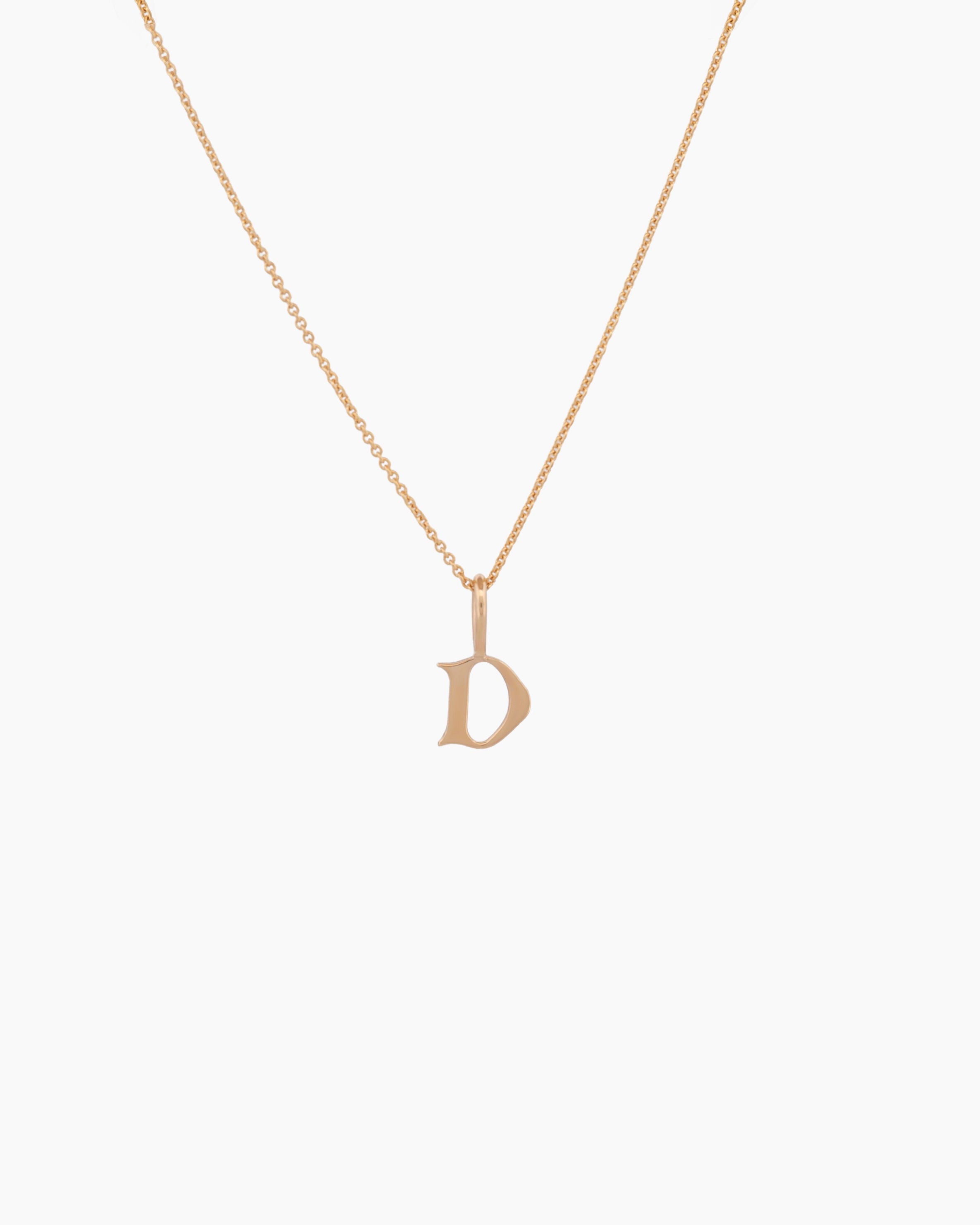 Gothic Letter Necklace | 9kt Gold
