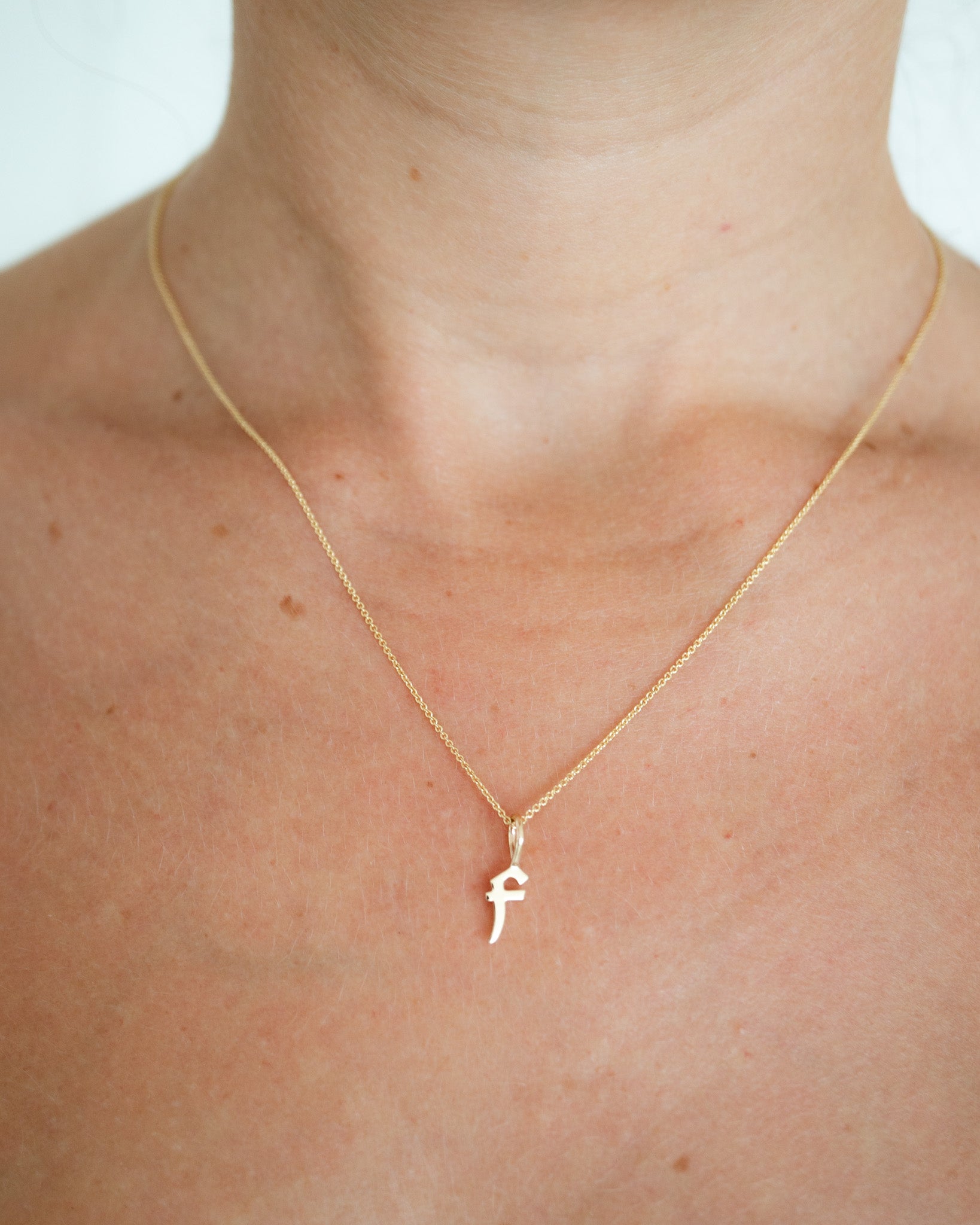 Gothic Letter Necklace | 9kt Gold