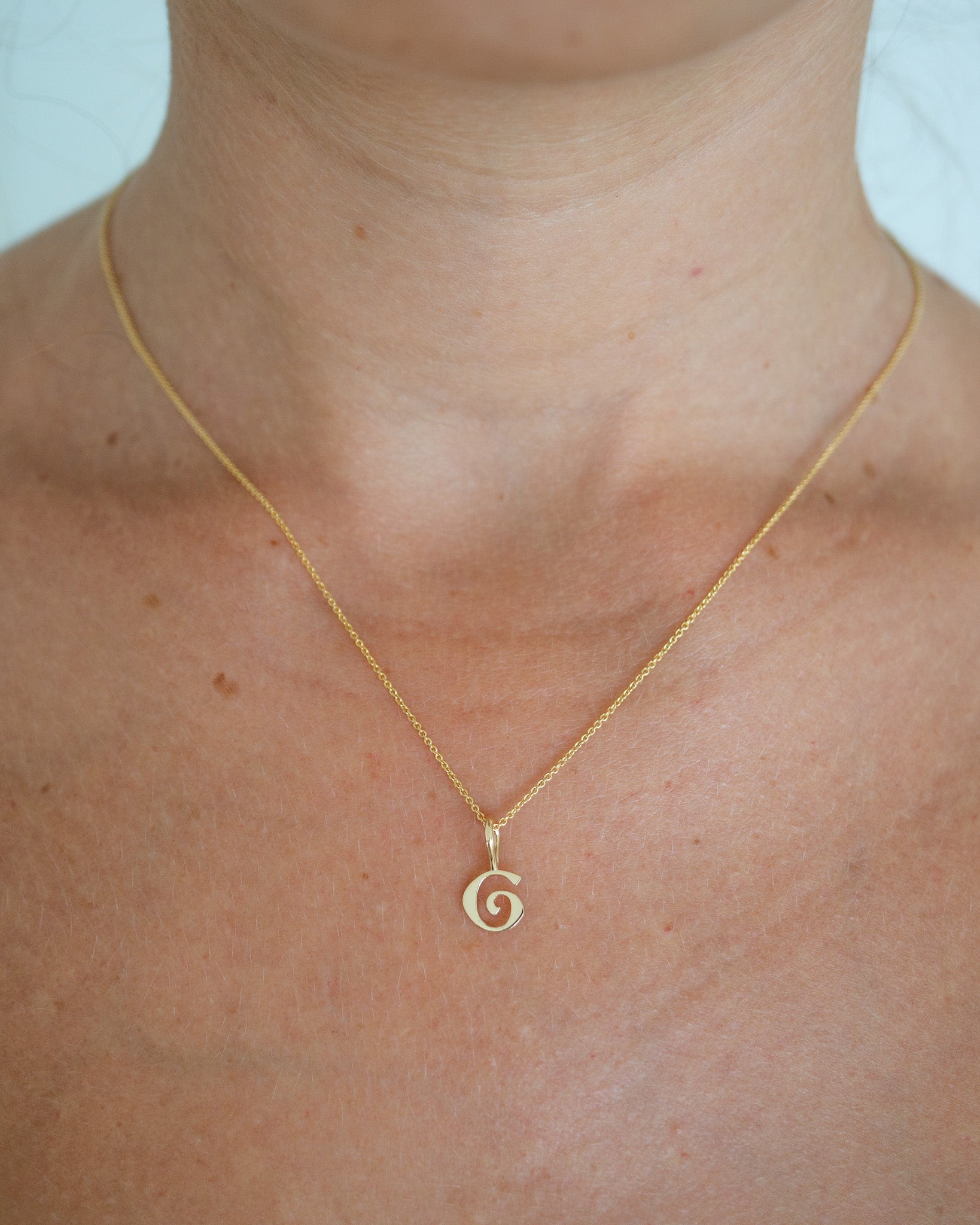 Gothic Letter Necklace | 9kt Gold