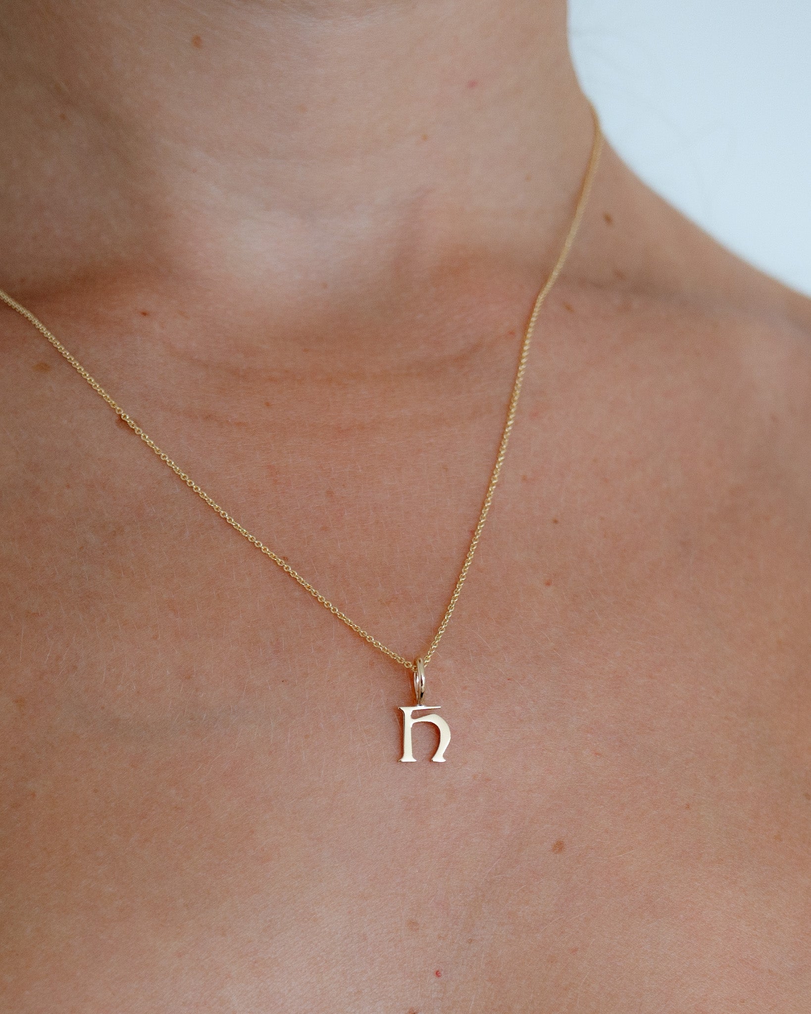 Gothic Letter Necklace | 9kt Gold