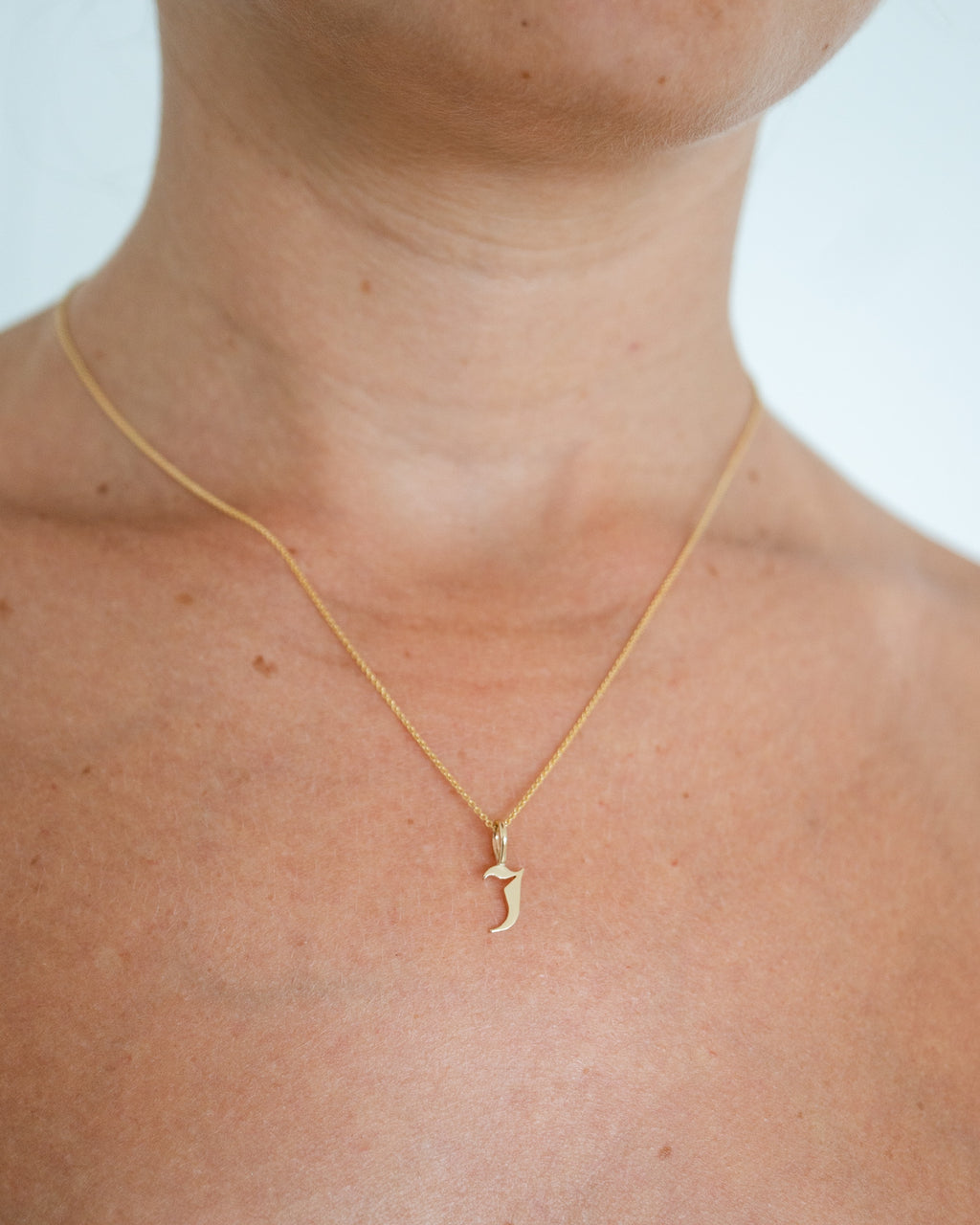 Gothic Letter Necklace | 9kt Gold