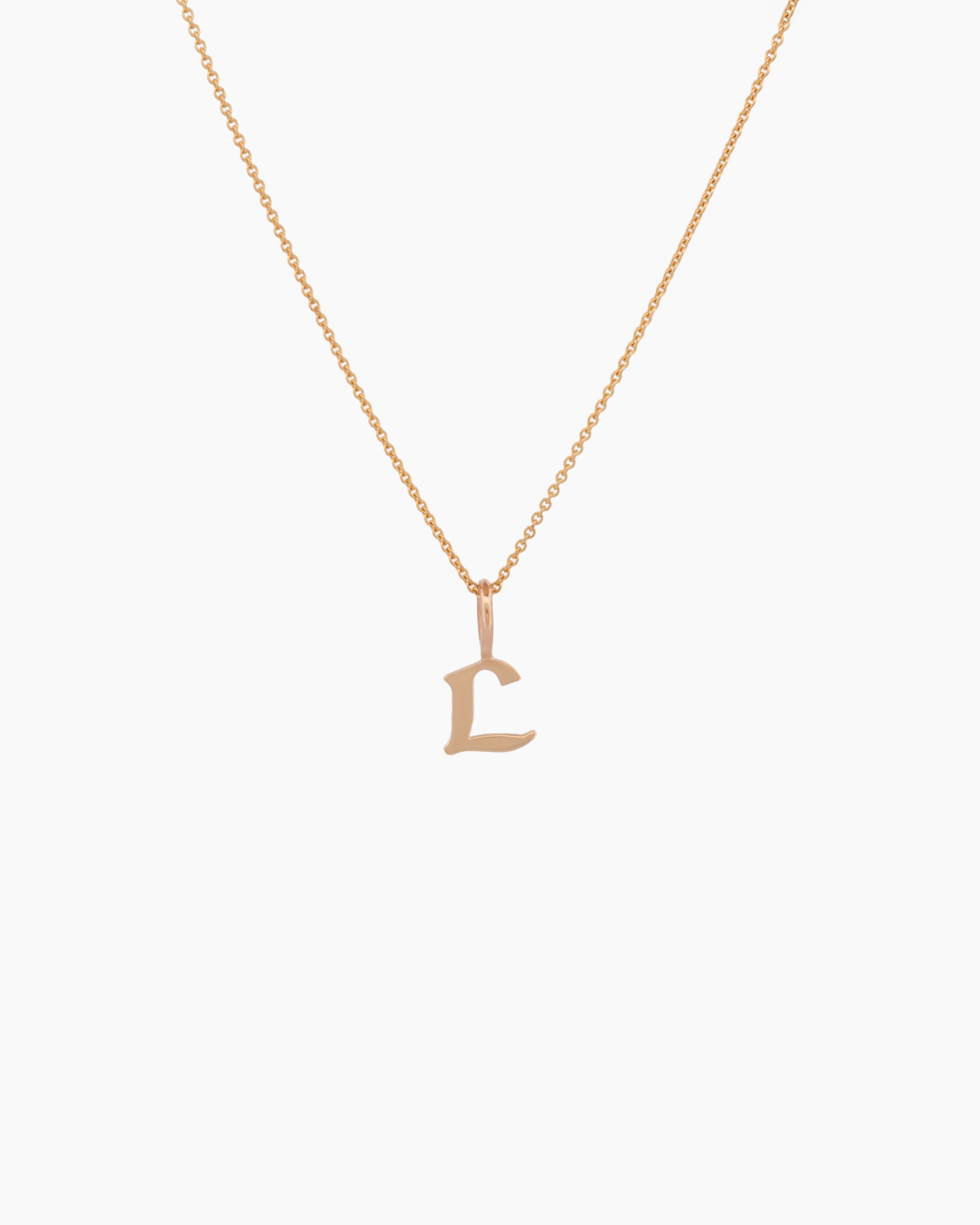 Gothic Letter Necklace | 9kt Gold