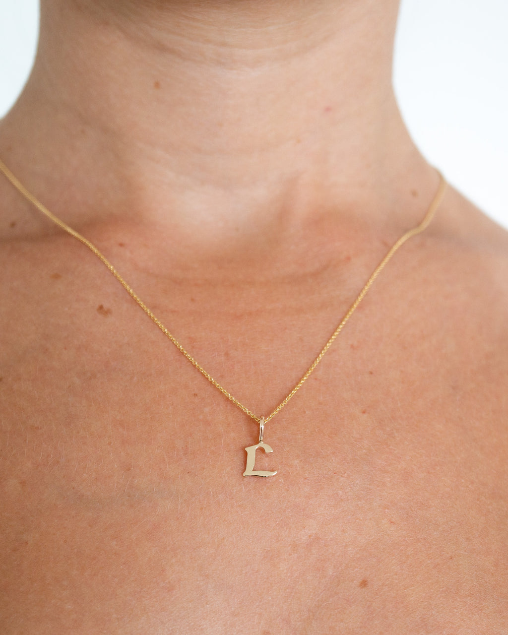 Gothic Letter Necklace | 9kt Gold
