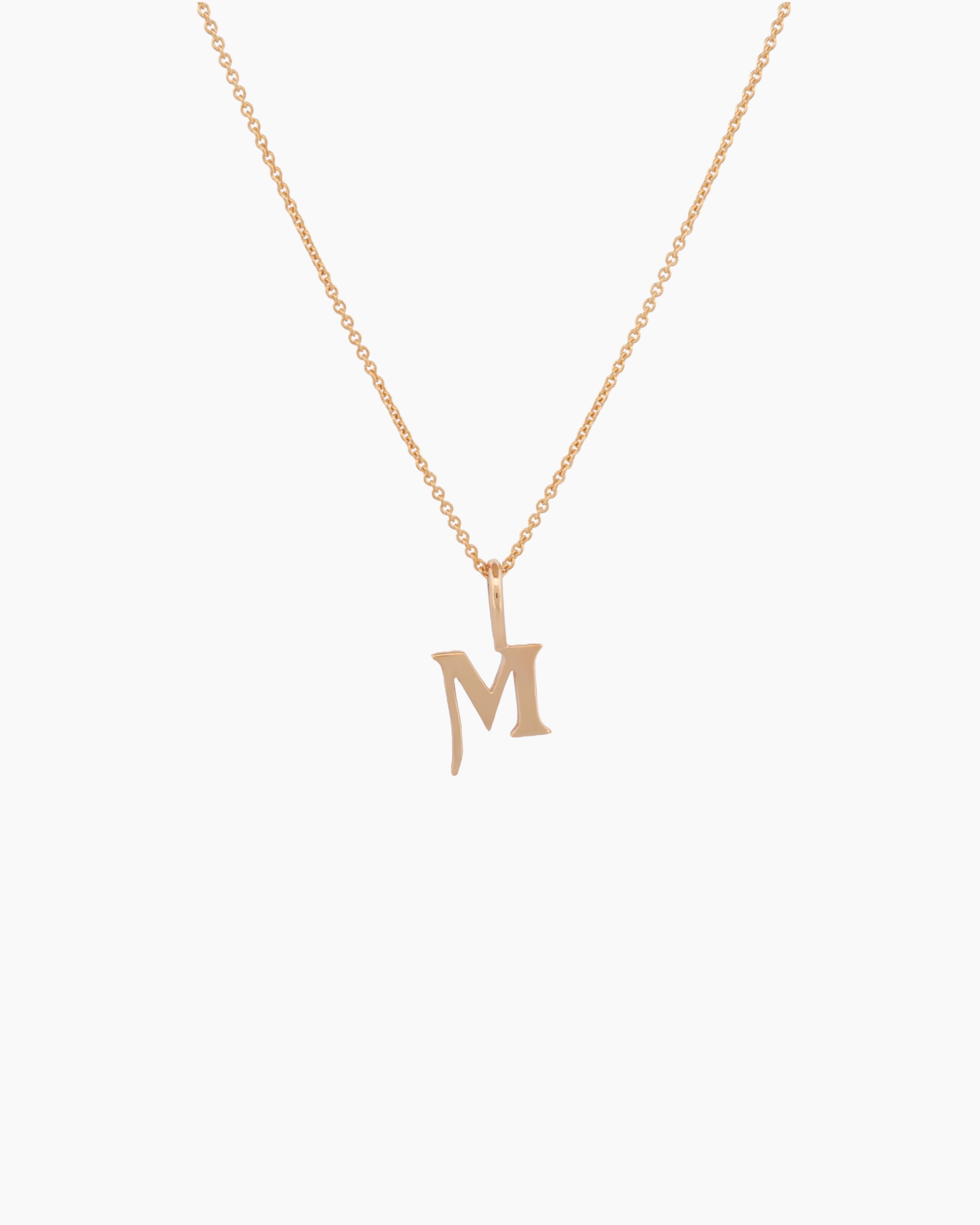 Gothic Letter Necklace | 9kt Gold