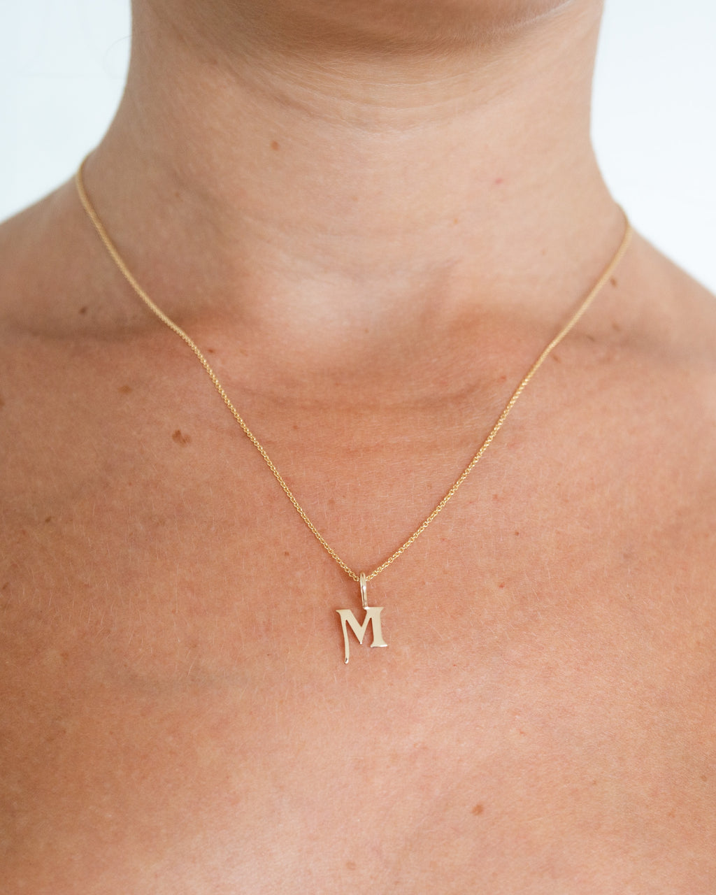 Gothic Letter Necklace | 9kt Gold
