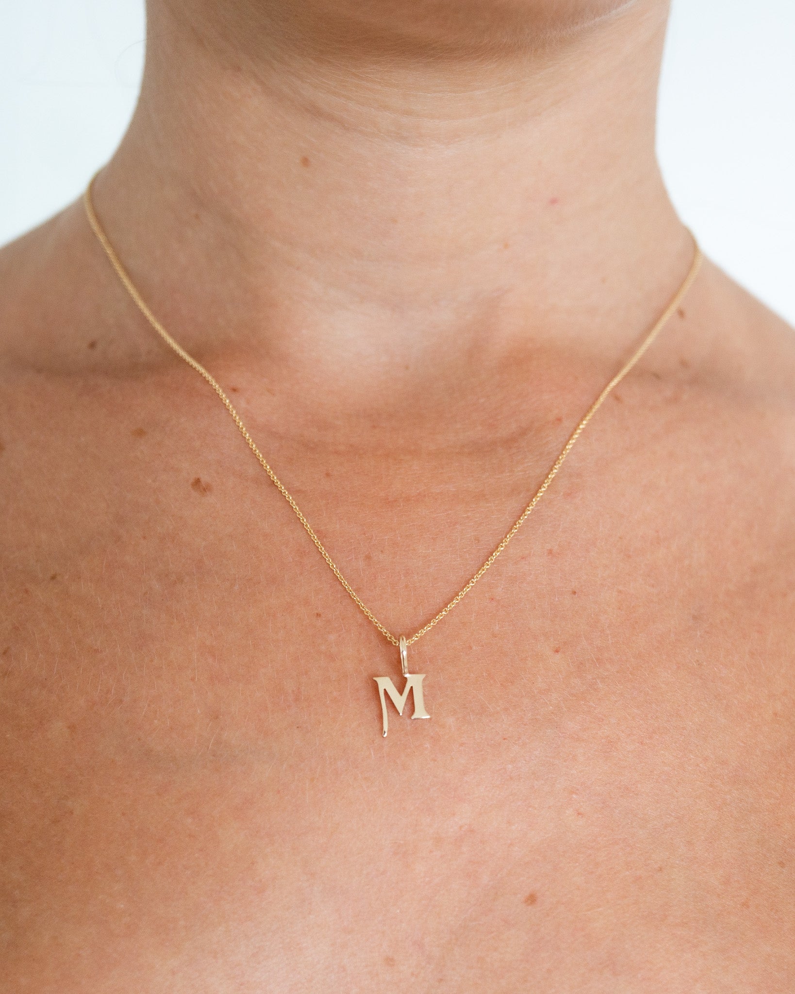 Gothic Letter Necklace | 9kt Gold