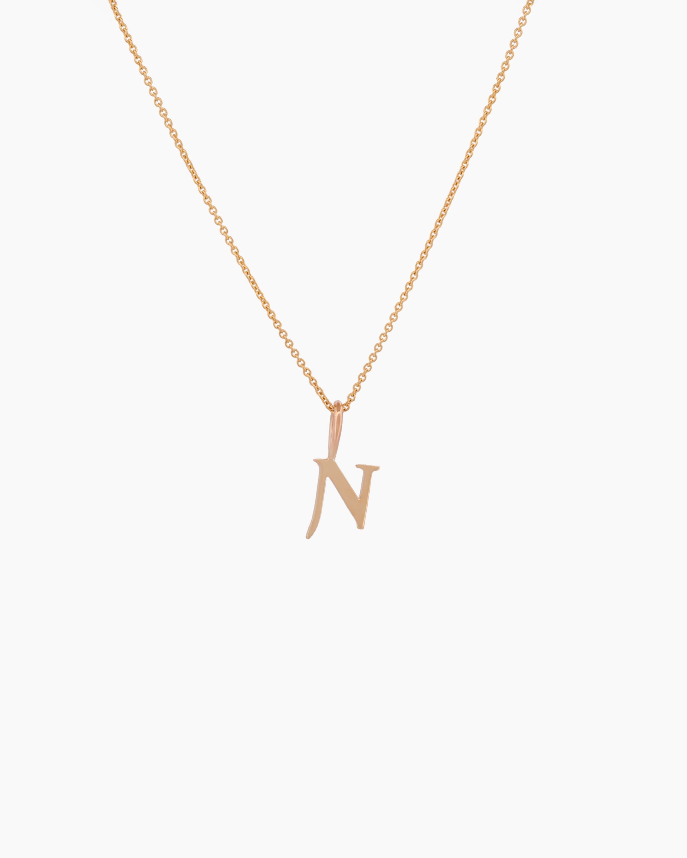 Gothic Letter Necklace | 9kt Gold