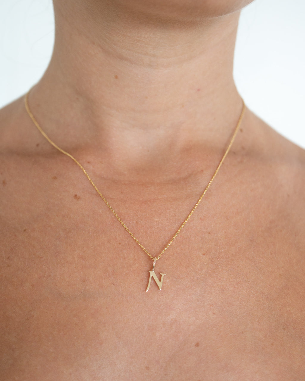 Gothic Letter Necklace | 9kt Gold