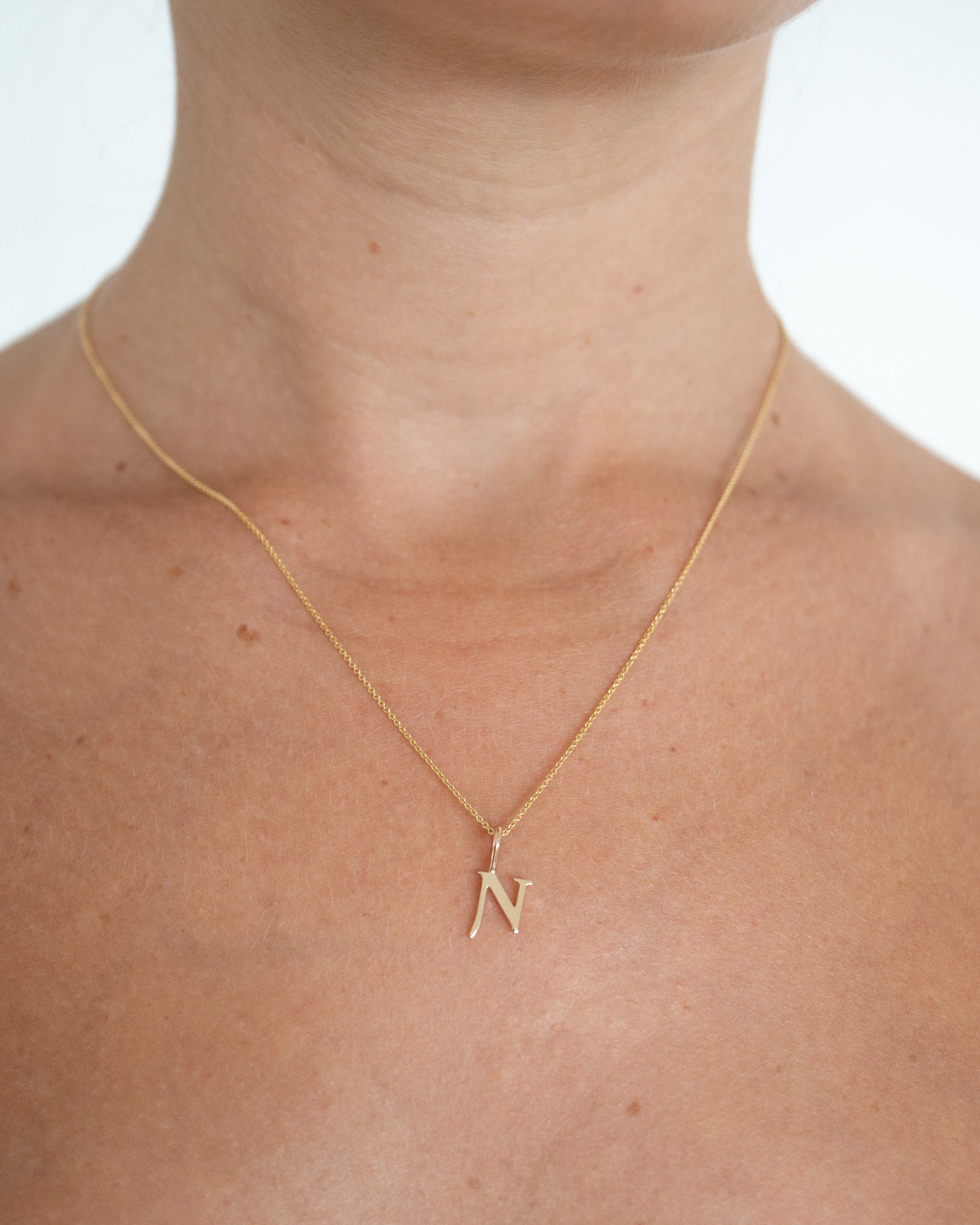 Gothic Letter Necklace | 9kt Gold