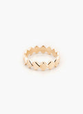 Handcrafted 9kt yellow gold flat-faced tile ring inspired by Roman mosaic tessellation, fine gold ring made in Sydney Australia