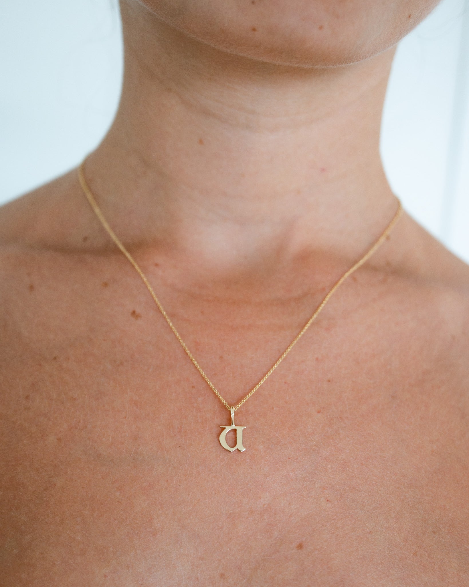 Gothic Letter Necklace | 9kt Gold