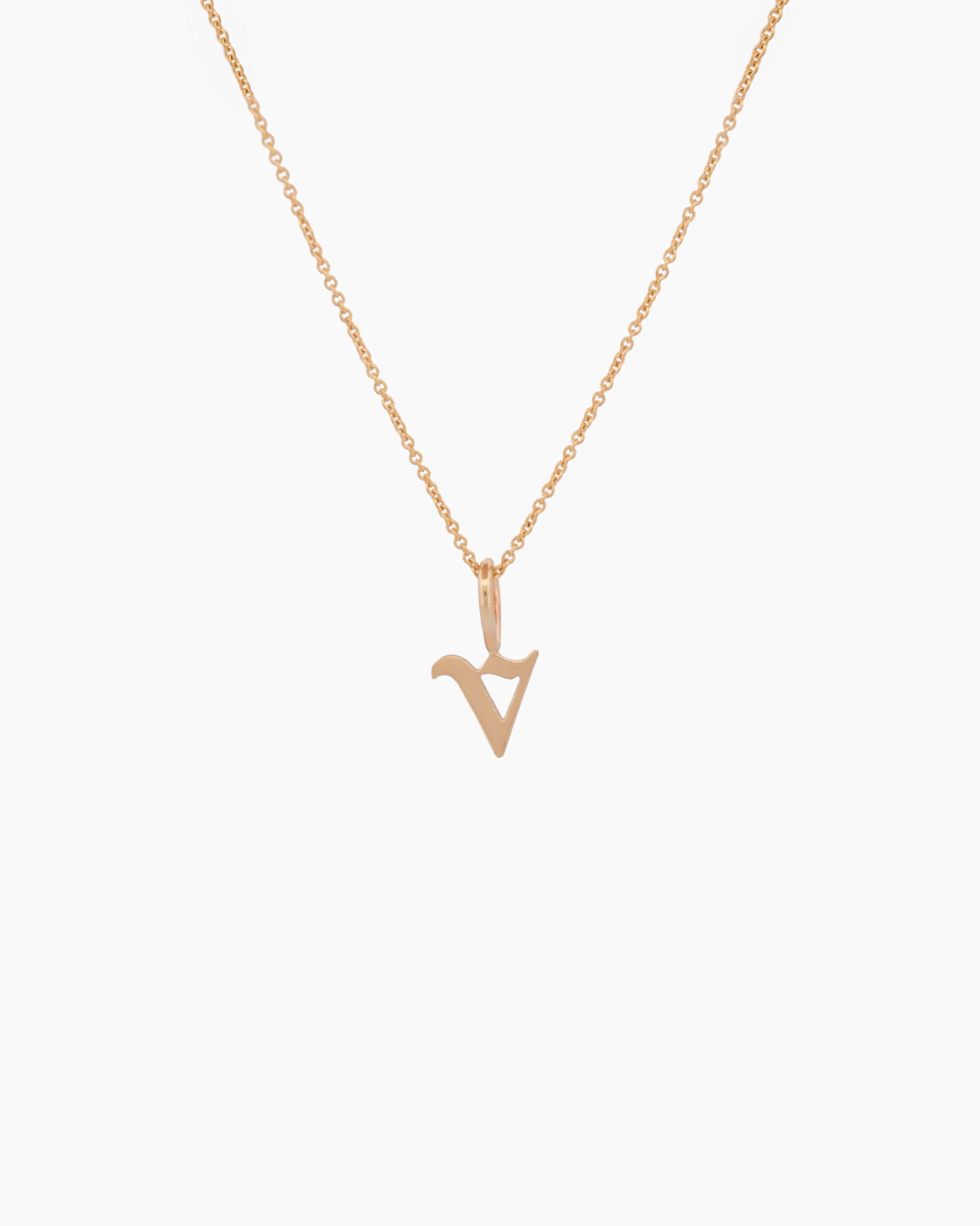 Gothic Letter Necklace | 9kt Gold
