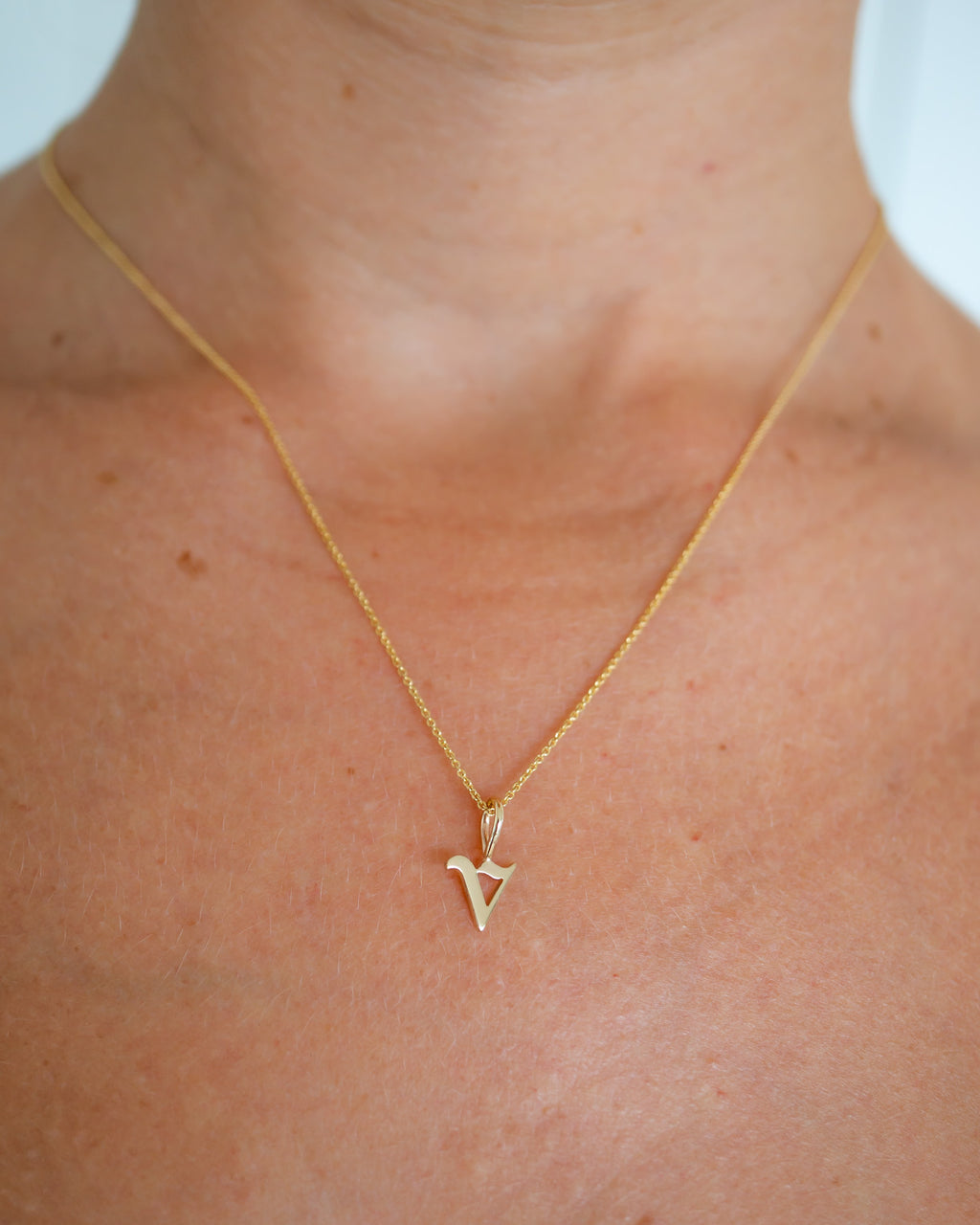 Gothic Letter Necklace | 9kt Gold