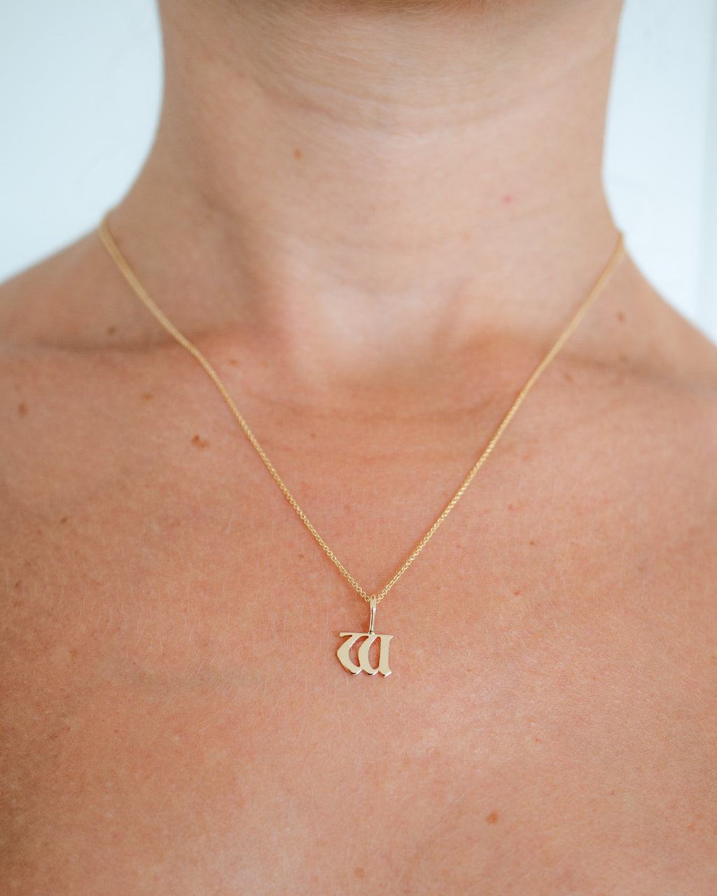 Gothic Letter Necklace | 9kt Gold