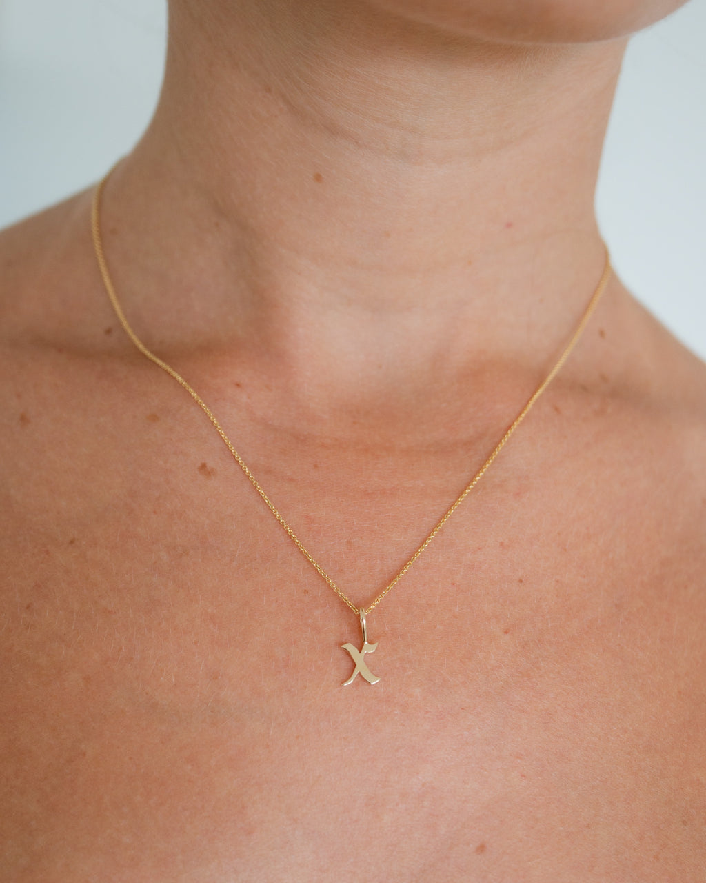 Gothic Letter Necklace | 9kt Gold