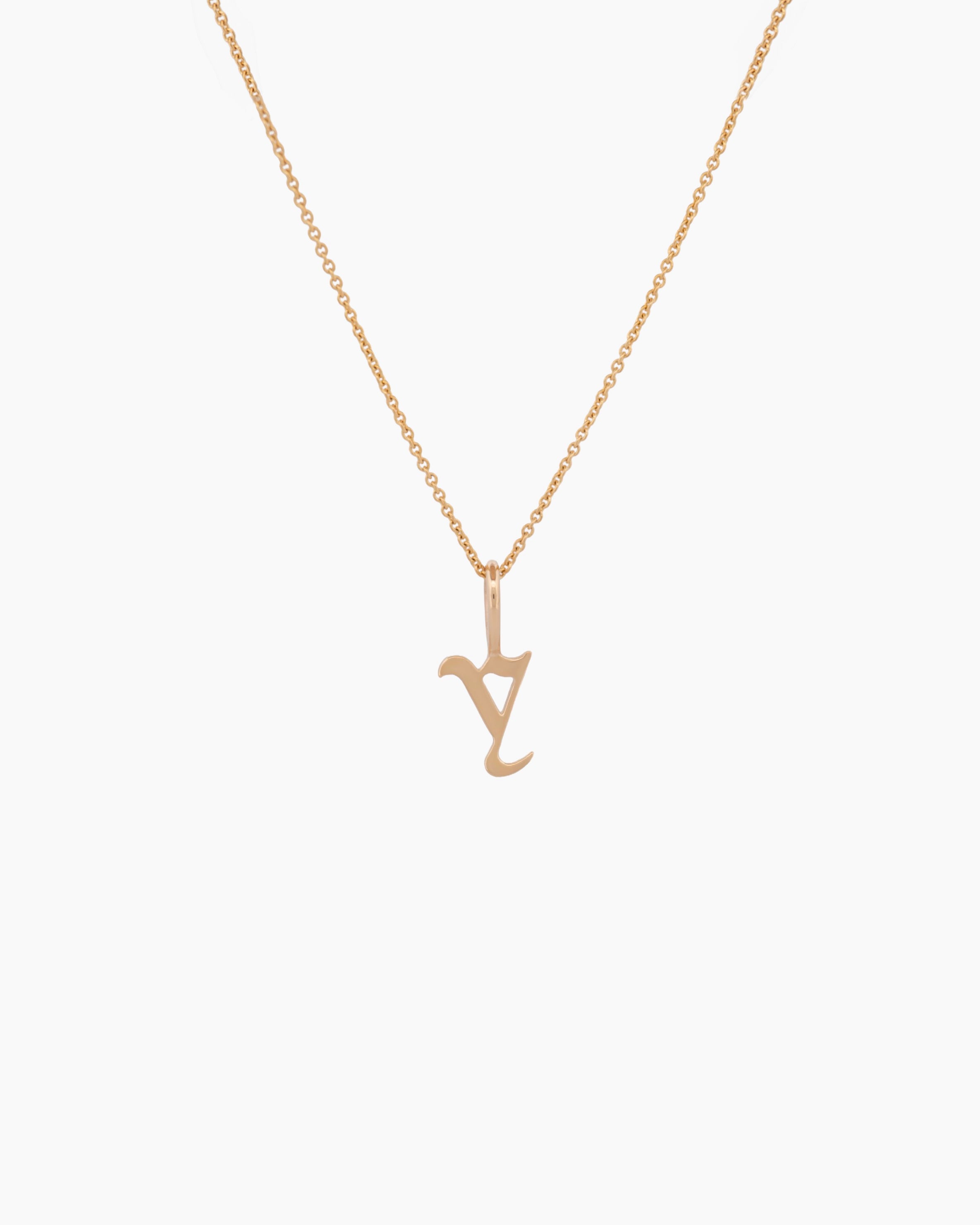 Gothic Letter Necklace | 9kt Gold