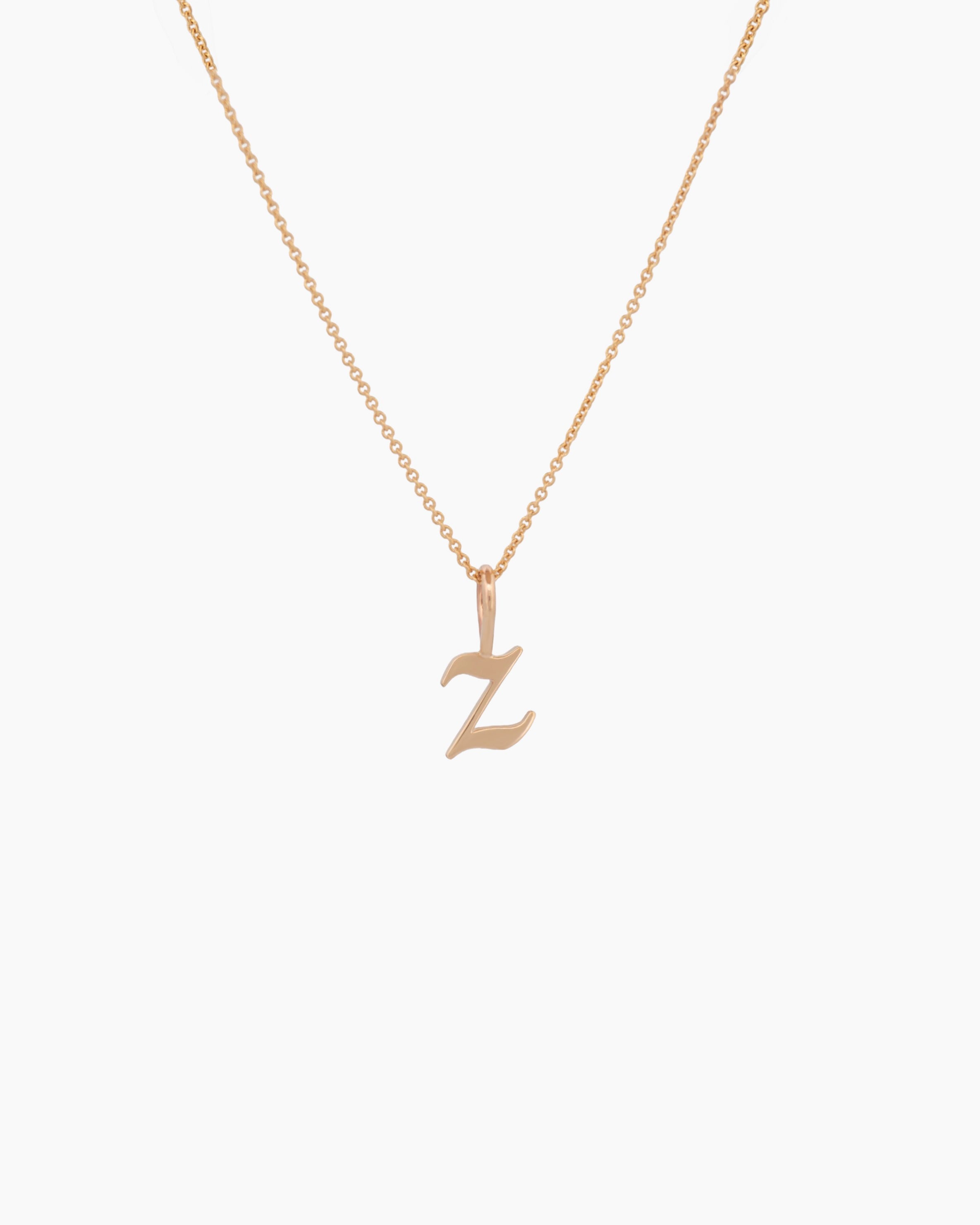 Gothic Letter Necklace | 9kt Gold